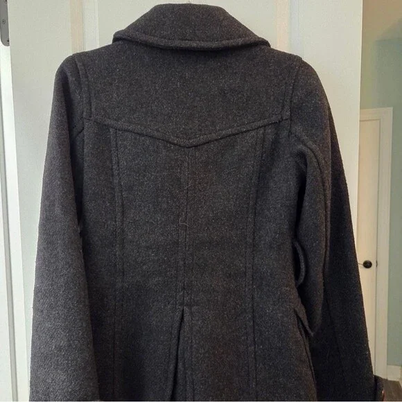 American Eagle Wool Blend Insulated Charcoal Gray Winter Jacket Coat - Picture 7 of 9